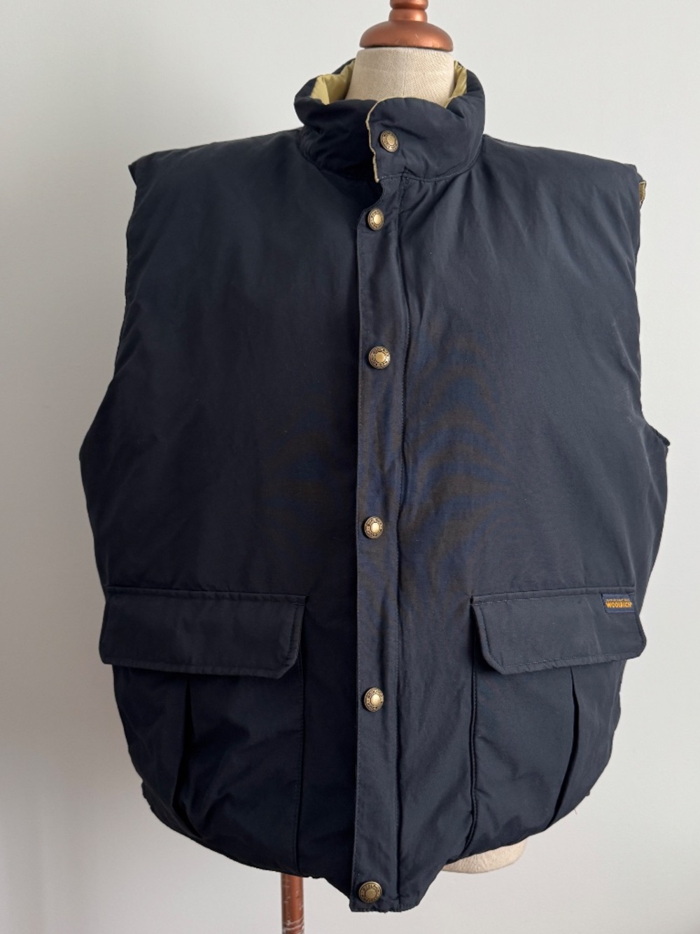 Woolrich - Blue and Tan Reversible Puffer Vest